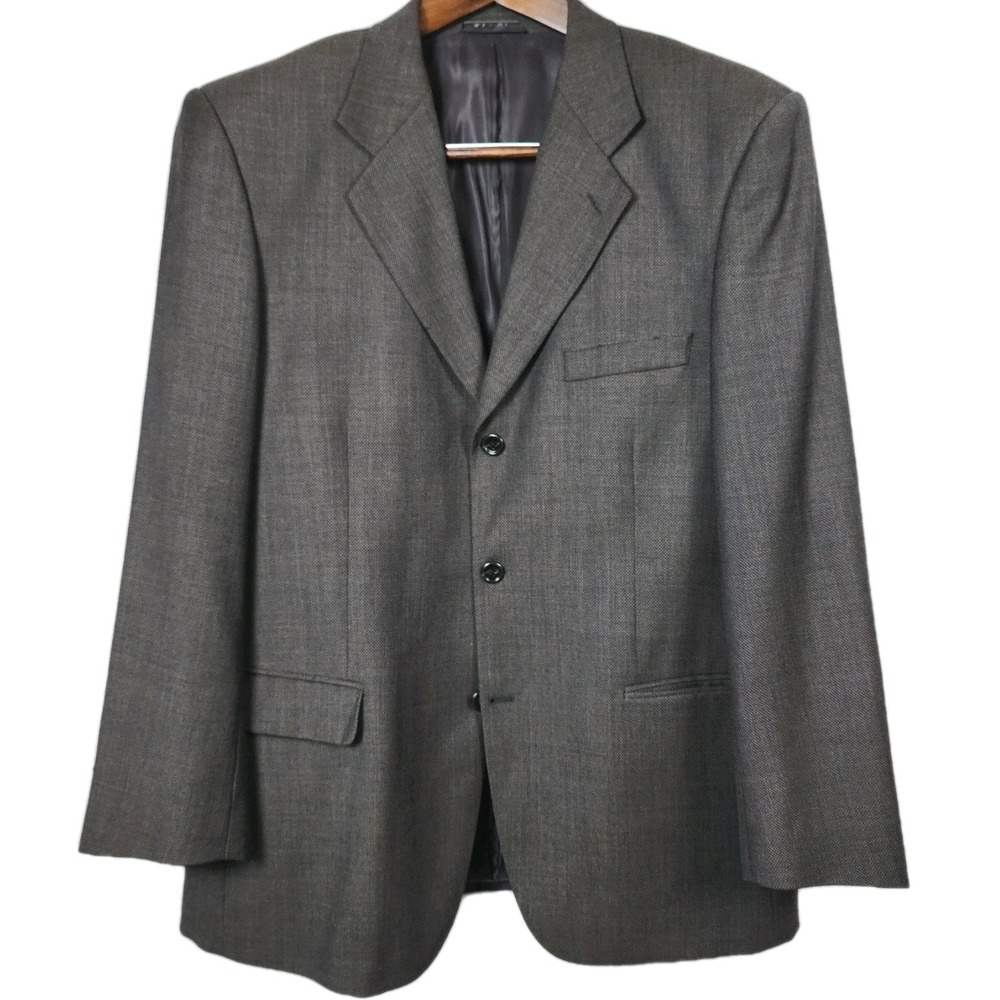 Naldini Virgin Wool Sport Coat Mens 44R Bertolini Lanificio Super 120s Italy